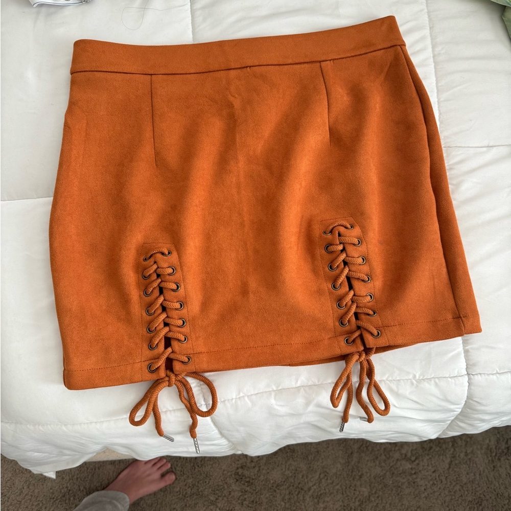 Faux Swede mini skirt